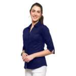 Regular Fit 3/4 Solid Sleeve Shirts for Women
