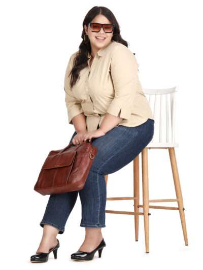 Plus Size Casual Shirt 3/4 Sleeve For Women